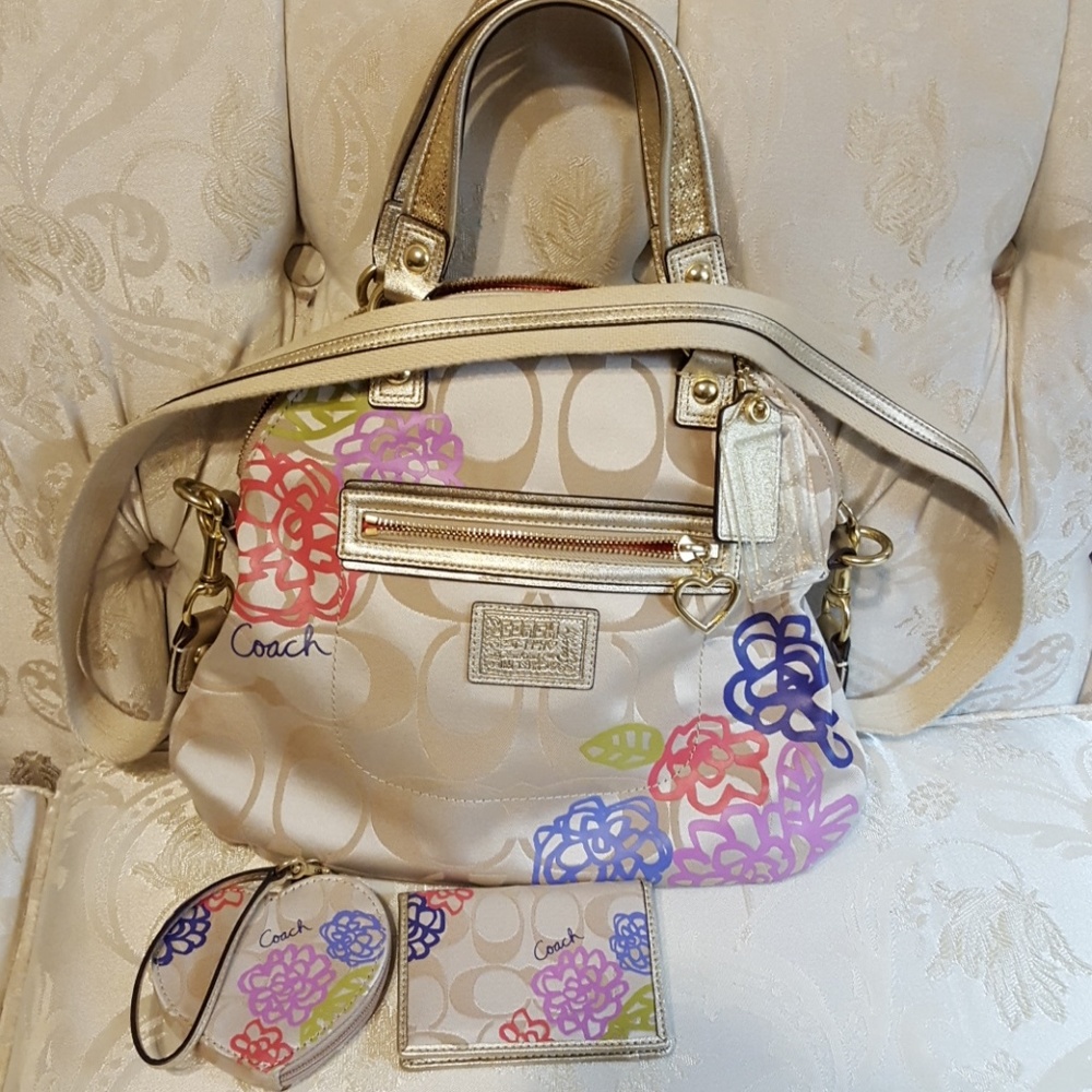 Coach daisley applique purse, coin purse, card wal